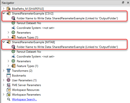 Writers using the OutputFolder user parameter